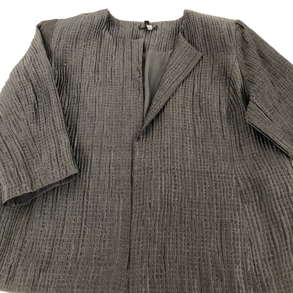 EILEEN FISHER SILK JACKET BLAZER OPEN FRONT L